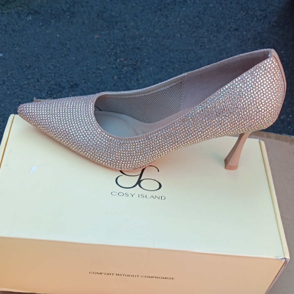 Women's Glittering Tan Heels